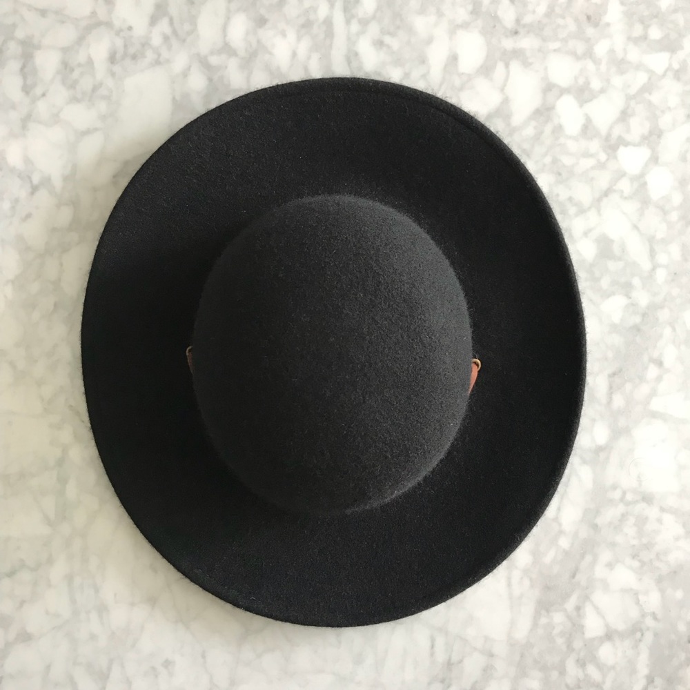 Brixton Black Felt Tiller Wide Brim Fedora Hat